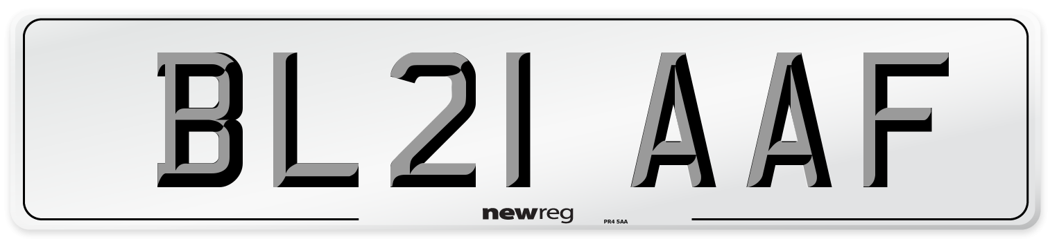 BL21 AAF Number Plate from New Reg